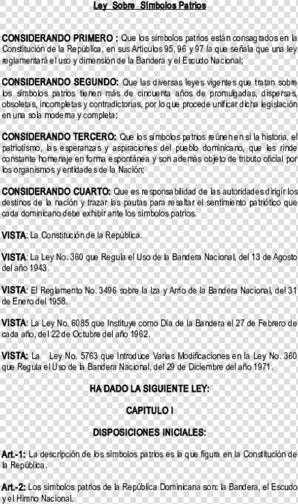 Ley Sobre Simbolos Patrios De La Constitucion Dominicana  HD Png DownloadTransparent PNG