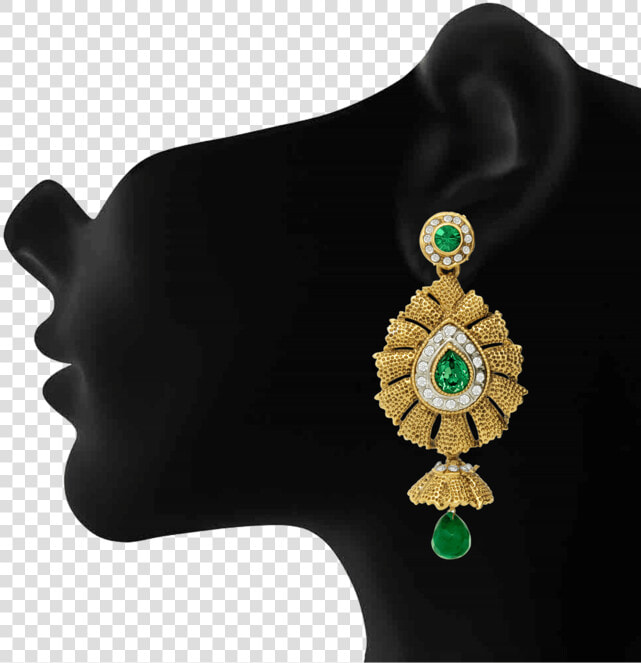 Traditional Ethnic Green Flame Dangler Earrings With   Earrings  HD Png DownloadTransparent PNG