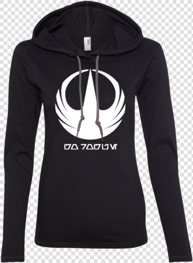 Rogue One White Logo Ladies Ls T shirt Hoodie   Chandail Mom Hockey  HD Png DownloadTransparent PNG