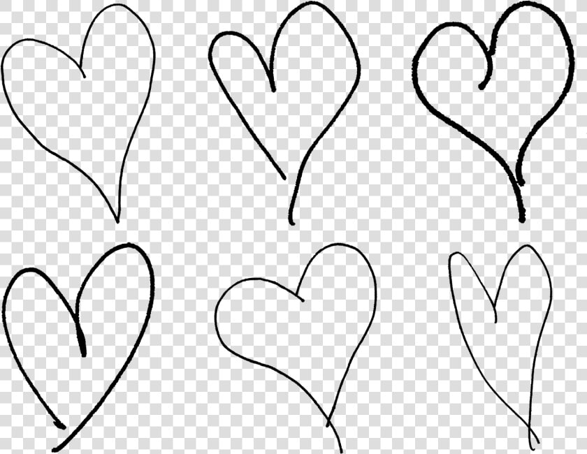 Digital Valentine Hearts Collage Sheet Downloads   Transparent Background Hand Drawn Heart Png  Png DownloadTransparent PNG