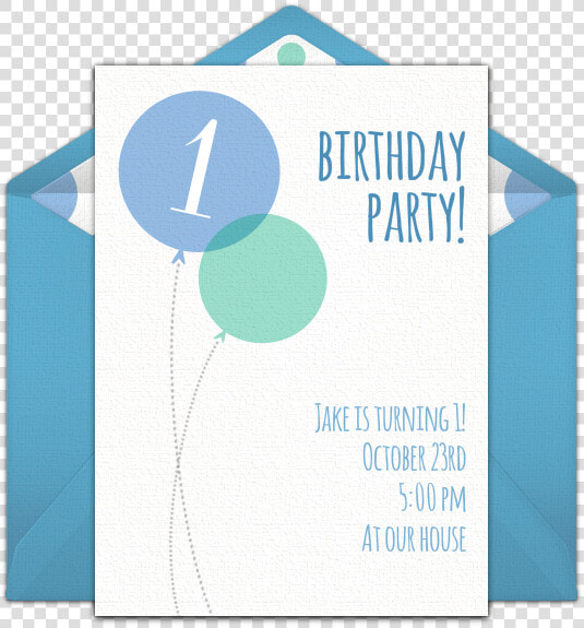 Blue Milestone First Birthday Online Invitation   Graphic Design  HD Png DownloadTransparent PNG