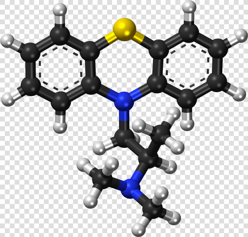 Promethazine Ball And Stick Model   Alizarin Molecule  HD Png DownloadTransparent PNG