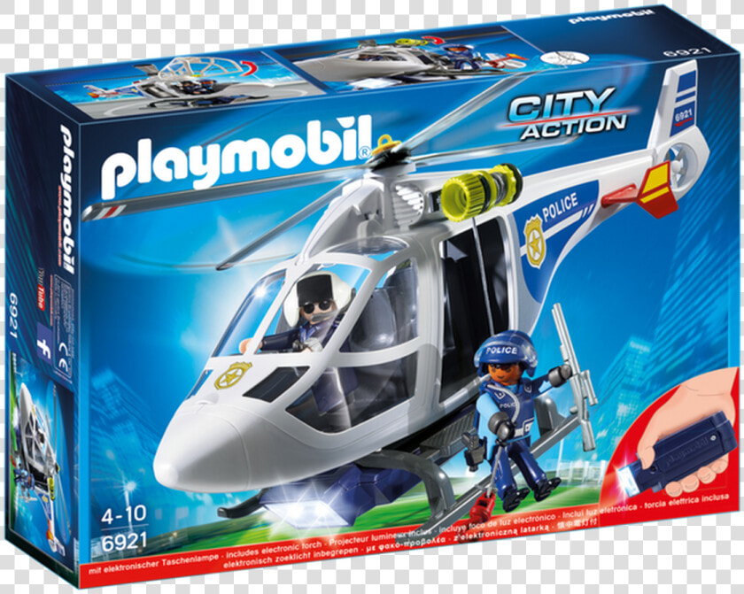 Playmobil Police Helicopter With Led Searchlight   Playmobil Helicopter  HD Png DownloadTransparent PNG