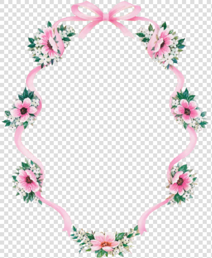 Fleurs Bordure Ovale Rose Dedinelle   Cadre Avec Des Fleurs  HD Png DownloadTransparent PNG