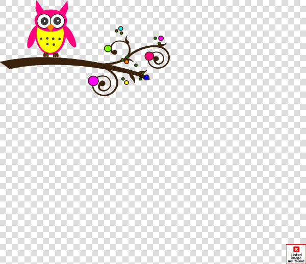 How To Set Use Pink Owl Colorful Branch3 Clipart   Free Clip Art Owl On Branch  HD Png DownloadTransparent PNG