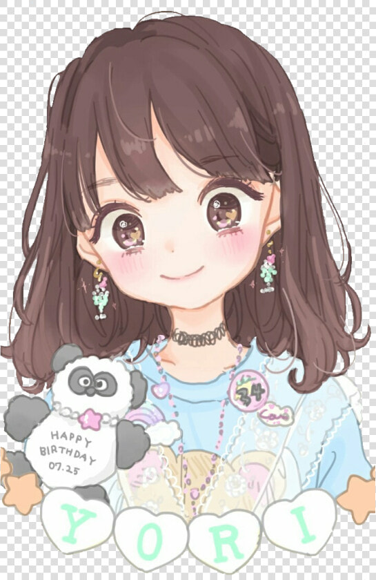 Transparent Happy Anime Girl Png   Cute Anime Girl Colored  Png DownloadTransparent PNG