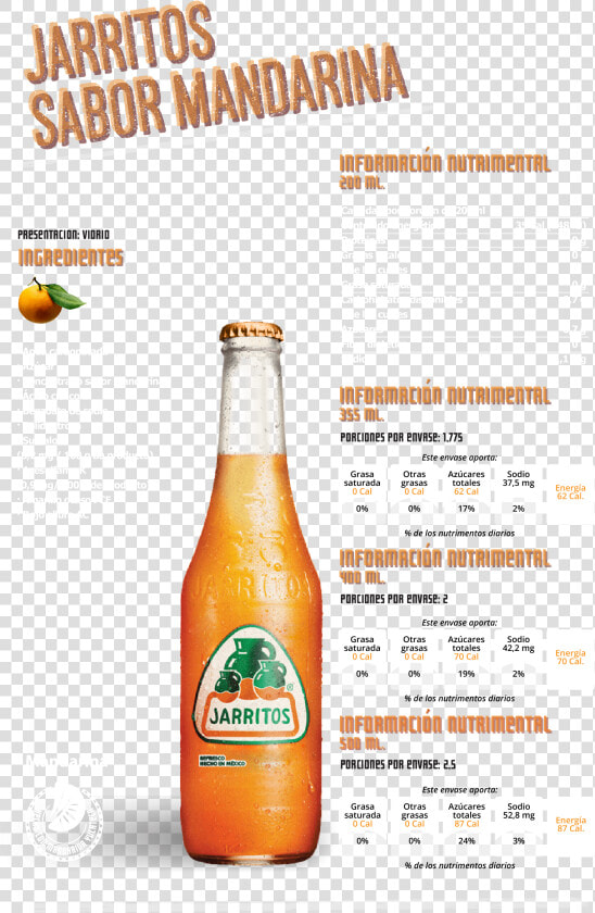 Información Nutrimental De Jarritos   Glass Bottle  HD Png DownloadTransparent PNG