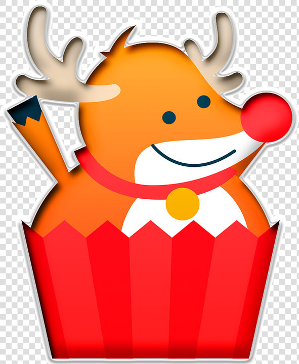 Cupcake  Poro  Joulu  Kakku  Makea  Santa  Snow   Rena Na Caixa De Presente Natal Png  Transparent PngTransparent PNG