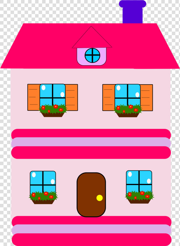 Brick House Clipart   Pink House Clipart  HD Png DownloadTransparent PNG