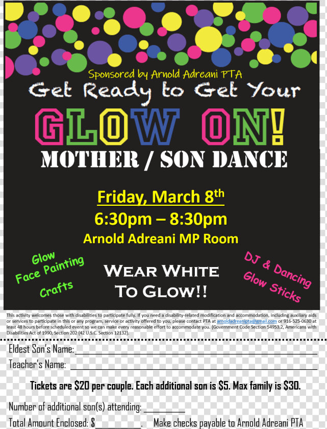 Get Ready To Get You Glow On At The Mother son Dance   Mother Son Glow Dance Flyer  HD Png DownloadTransparent PNG