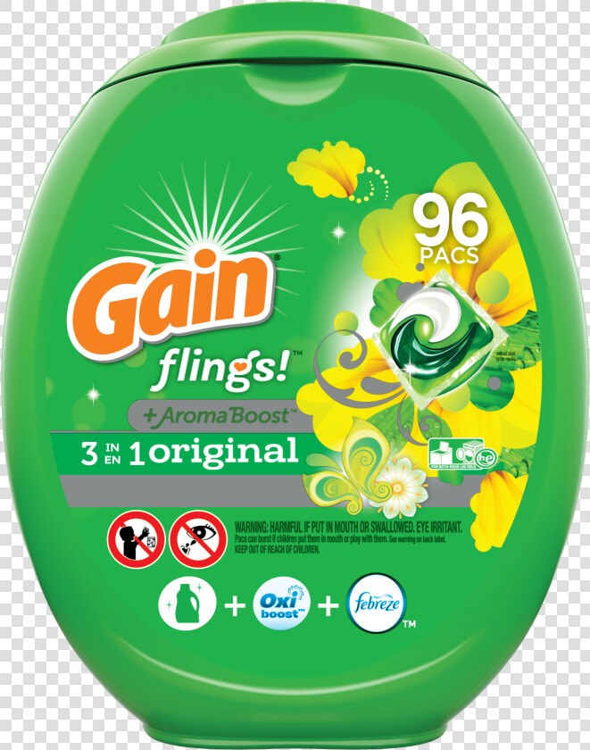 Gain Flings Laundry Detergent Pacs  HD Png DownloadTransparent PNG