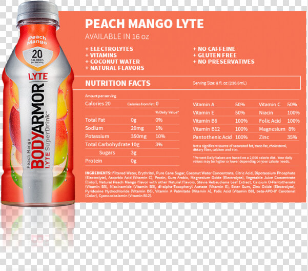 Body Armor Lyte Ingredients  HD Png DownloadTransparent PNG