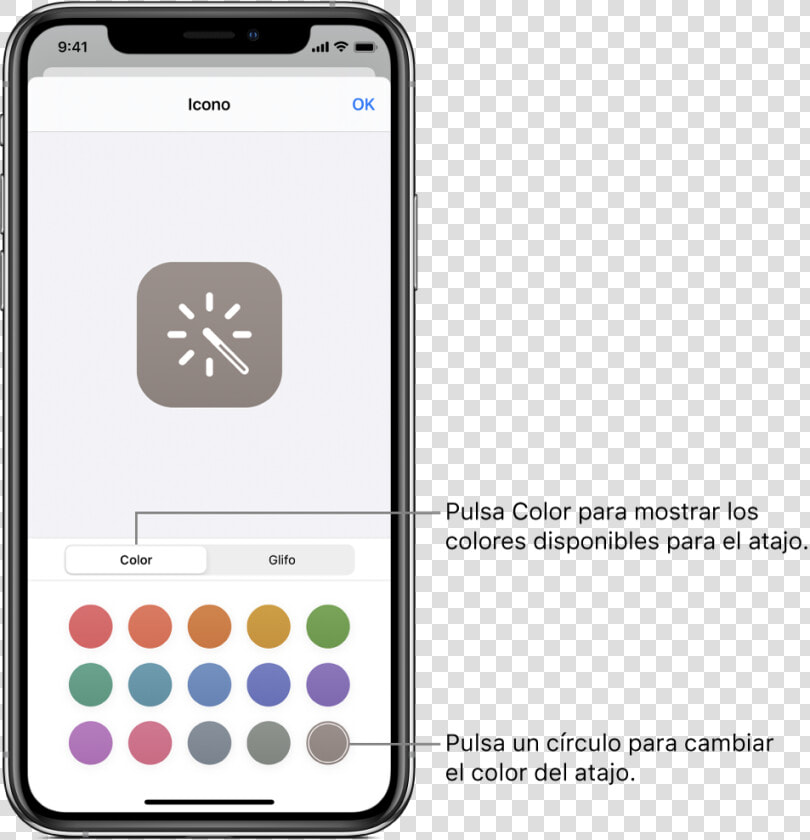 Pantalla De Icono Que Muestra Las Opciones De Color   Change Shortcut Icon Iphone  HD Png DownloadTransparent PNG