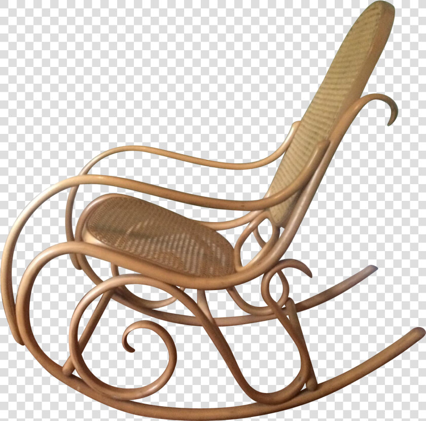 1960s Thonet Bentwood Rocker With Caned Back  amp  Seat   Rocking Chair  HD Png DownloadTransparent PNG