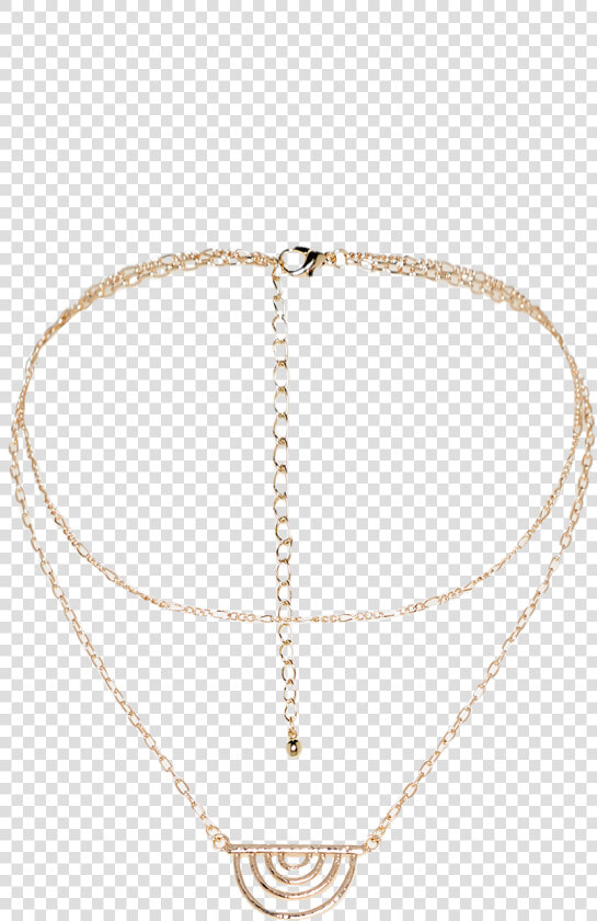 Double Chain Necklace In Colour Gold Earth   Chain  HD Png DownloadTransparent PNG