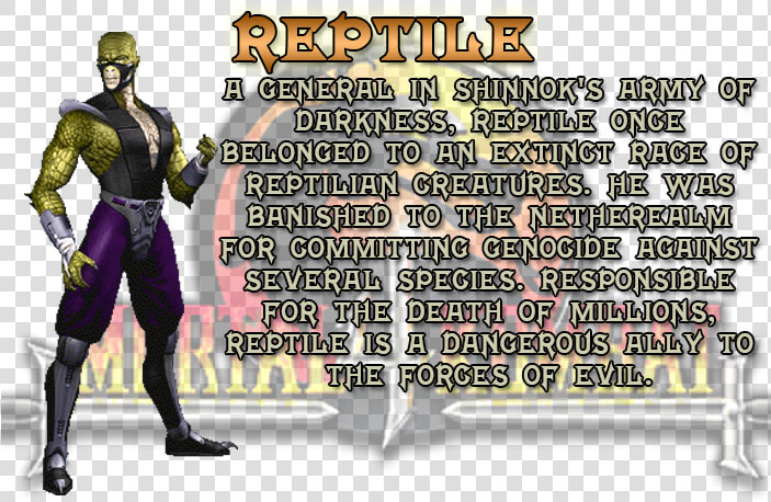 Reptile   Mortal Kombat 4 Reptile  HD Png DownloadTransparent PNG