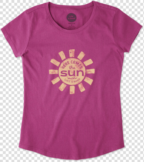 Girls Here Comes The Sun Smiling Smooth Tee   Cloud City 7  HD Png DownloadTransparent PNG