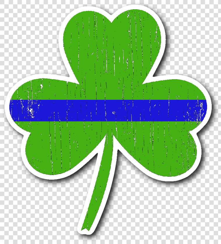 Thin Blue Line Shamrock Mug Sticker Decal   Thin Blue Line Shamrock  HD Png DownloadTransparent PNG