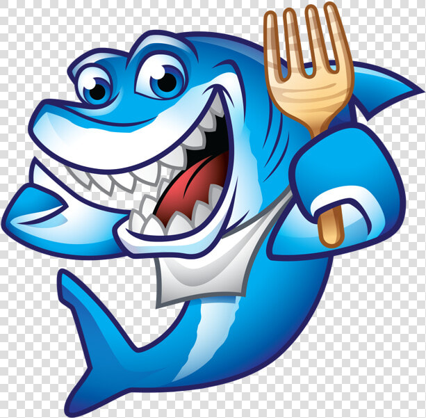 Clip Art Shark Bite Clipart   Shark With A Fork  HD Png DownloadTransparent PNG