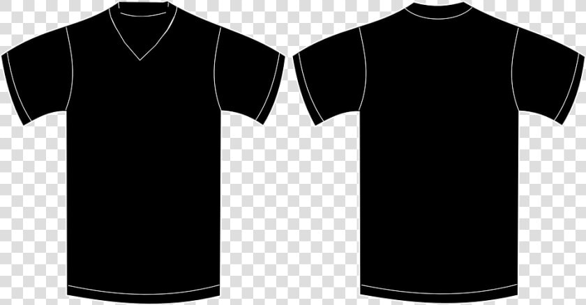 Tee Shirt  Sweat Shirt  Garment  Front  Rear  T Shirt   Plain Black T Shirt Front And Back V Neck  HD Png DownloadTransparent PNG