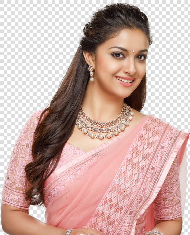 Saree Cute Keerthy Suresh  HD Png DownloadTransparent PNG