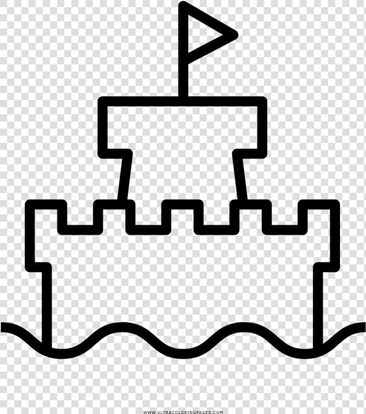 Sand Castle Coloring Page   Desenho De Um Castelo  HD Png DownloadTransparent PNG