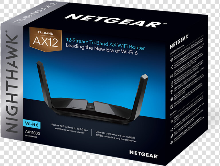 Nighthawk Tri band Ax12   Netgear Rax40 Nighthawk Ax4 4 Stream Wifi 6 Router  HD Png DownloadTransparent PNG