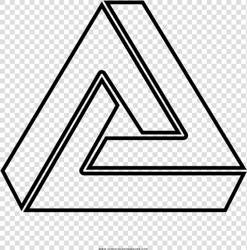 Penrose Triangle Coloring Page   Shape Wall Art  HD Png DownloadTransparent PNG