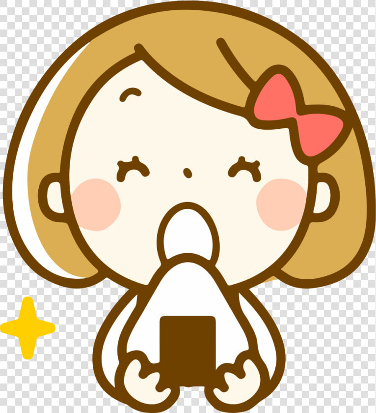 Eating Onigiri   Cartoon Eating Onigiri  HD Png DownloadTransparent PNG