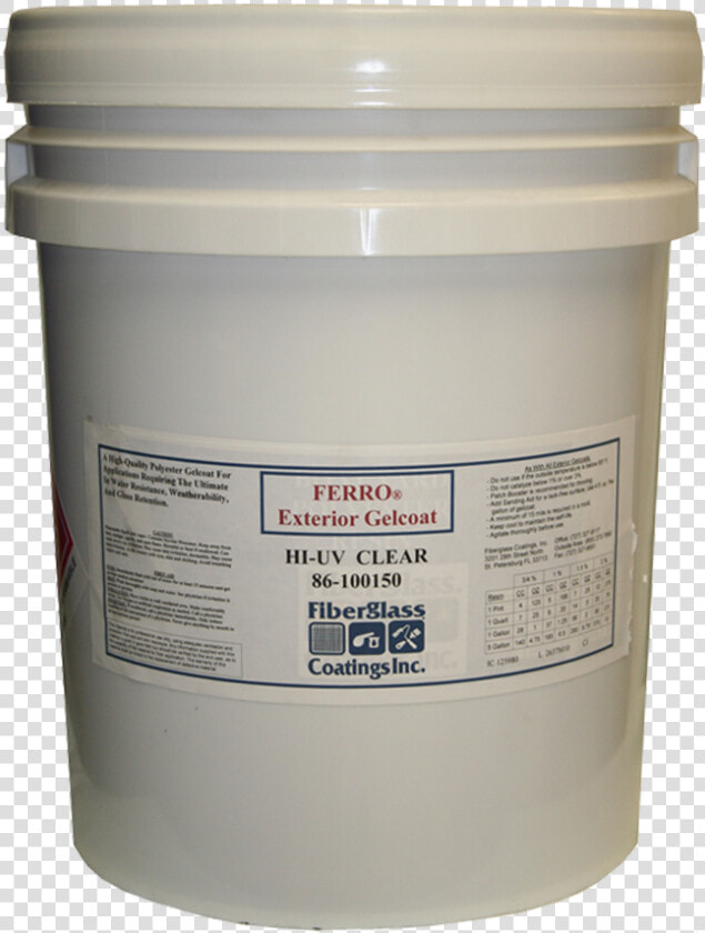 Gelcoat  Exterior  Clear  Hi Uv  86 100150  5 Gallon   Clear Outdoor Epoxy Resin 5 Gallon  HD Png DownloadTransparent PNG