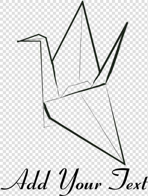 Origami Crane Mousepad   Line Art  HD Png DownloadTransparent PNG