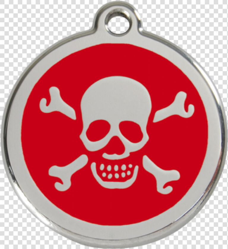 Red Skull  amp  Crossbones Pet Tag   Placas Identificativas Para Perros  HD Png DownloadTransparent PNG