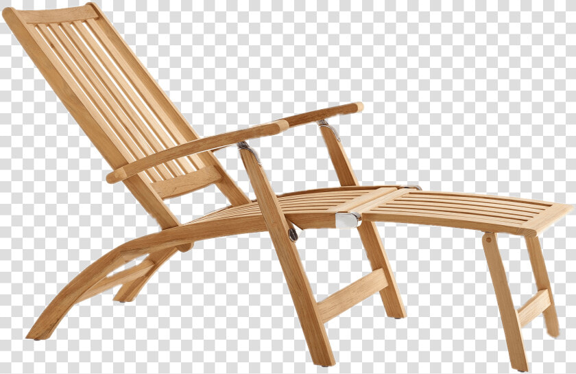 Wooden Deckchair With Foot Rest   Chaises Longues Png  Transparent PngTransparent PNG