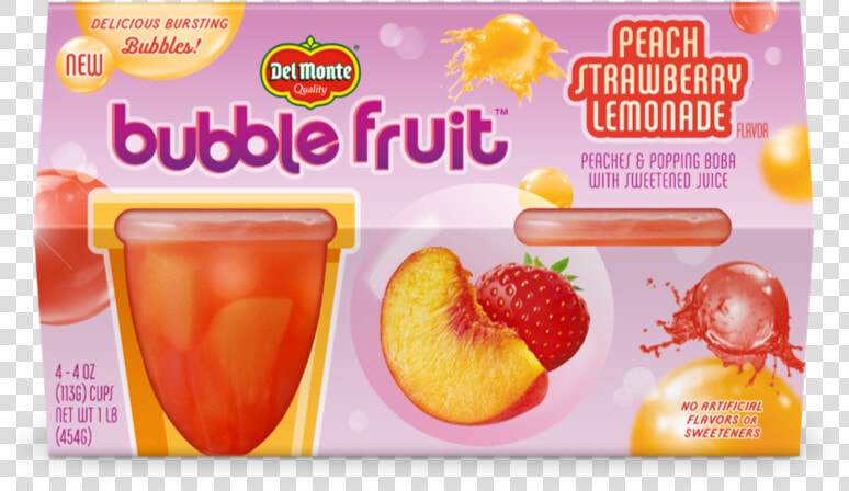 Del Monte Peach Strawberry Lemonade Bubble Fruit  4   Del Monte Bubble Fruit  HD Png DownloadTransparent PNG