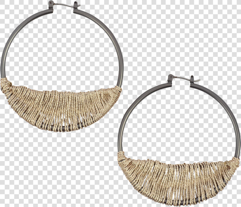  antique Silver Hoops With Metallic Thread   Earrings  HD Png DownloadTransparent PNG