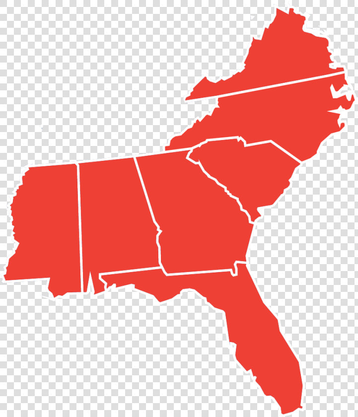 Southeastern United States Outline Map  HD Png DownloadTransparent PNG