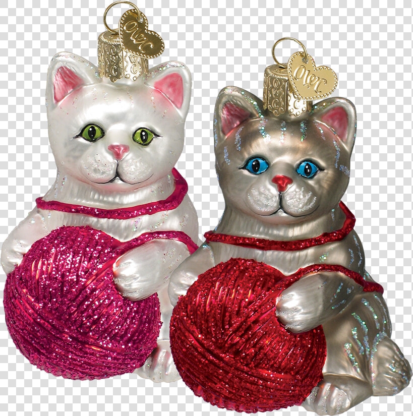 Kitten Ornaments With Ball Of Yarn   Елочные Игрушки Животные  HD Png DownloadTransparent PNG