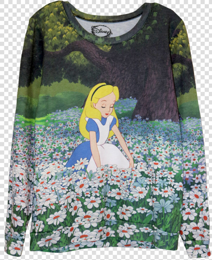 A Long Sleeve Shirt Of The Scene Of Alice Sitting In   Alice Nel Paese Della Meraviglie  HD Png DownloadTransparent PNG