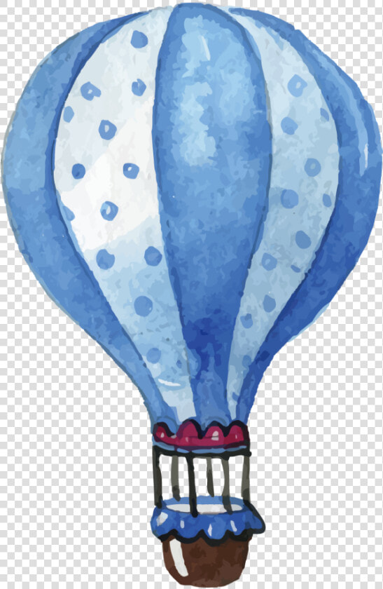  ftestickers  watercolor  painting  hotairballoon  blue   Watercolor Blue Hot Air Balloon  HD Png DownloadTransparent PNG