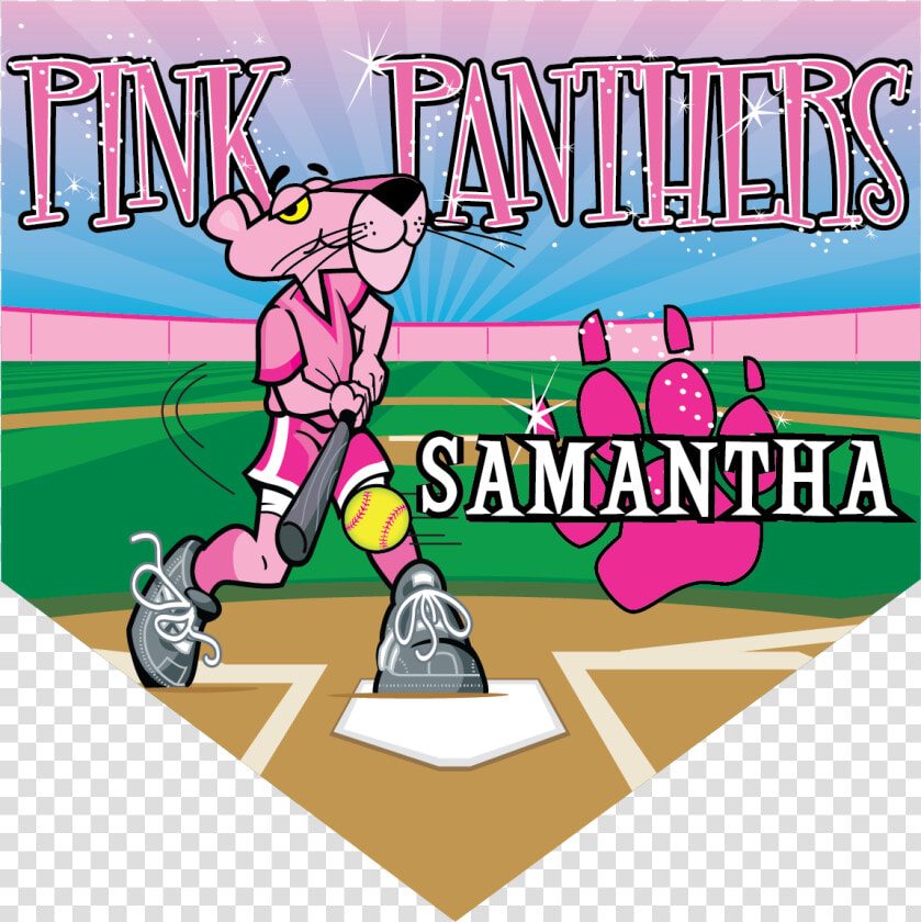 Pink Panthers Home Plate Individual Team Pennant   Cartoon  HD Png DownloadTransparent PNG