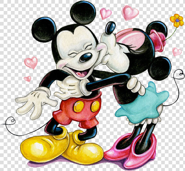 Disney Mickey Mouse And Minnie Mouse Kiss   Disney Mickey And Minnie  HD Png DownloadTransparent PNG