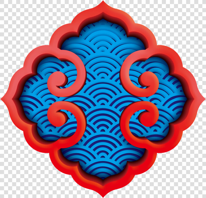 Red And Blue Celebrating The Spring Festival Decoration   Illustration  HD Png DownloadTransparent PNG