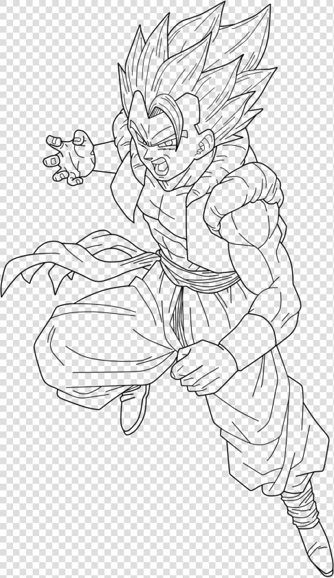 Super Saiyan 4 Gogeta Free Coloring Pages   Super Saiyan Blue Gogeta Drawing  HD Png DownloadTransparent PNG