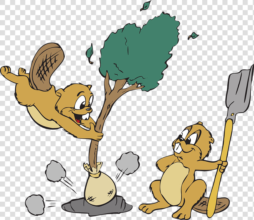 Cartoon Animals Planting Trees  HD Png DownloadTransparent PNG