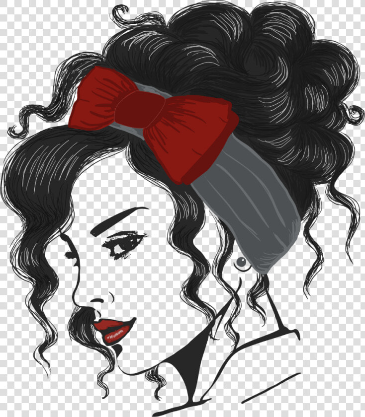  girl  retro  blackhair  woman  silhouette  outlines   Hairstyles For Fashion Illustration  HD Png DownloadTransparent PNG