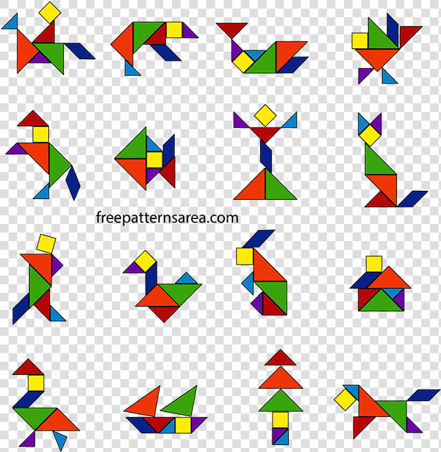 Hexagon Clipart Tangram   Tangram Shapes  HD Png DownloadTransparent PNG