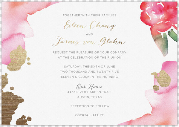 Watercolor Invitation Chloe   Wedding Invitation  HD Png DownloadTransparent PNG