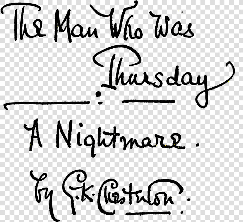 The Man Who Was Thursday  HD Png DownloadTransparent PNG