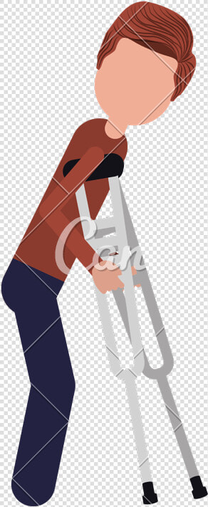 Clipart Man Crutch   Icon Man Using Crutches  HD Png DownloadTransparent PNG