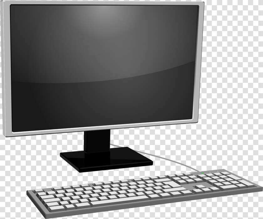 Computer  Crystal Display  Gray  Hardware  Keyboard   Monitor For Computer Clip Art  HD Png DownloadTransparent PNG